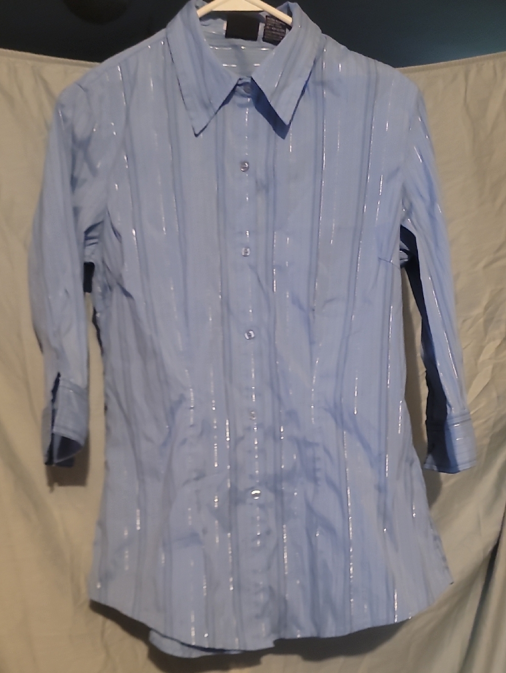Men's Light Blue Stripe Shine Dress Shirt